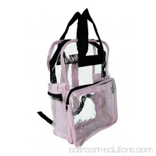 DALIX Small Clear Backpack Transparent PVC Security Security School Bag in Pink